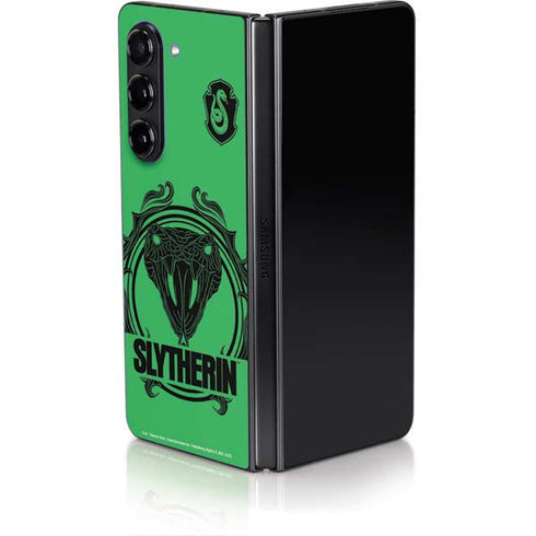 Wizarding Worlds Harry Potter Slytherin Illustration Galaxy Z Fold5 5G Skin